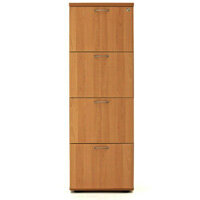 4 Drawer Wooden Filing Cabinet (600 Deep) Beech