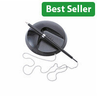Desk Counter Ball Pen Chained to Base 1.0mm Tip 0.5mm Line Black Ref KP1009
