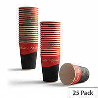 Caterpack Ripple Disposable Hot Drinks Paper Cups  8oz/250ml [Pack of 25]