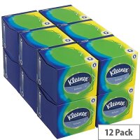 Kleenex Pack of 12 Balsam Facial Tissues Cube White 8825