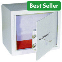 Q-Connect Key Operated Safe – 10 Litre Capacity, Cream, H200 x W310 x D200mm
