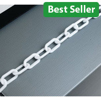 Plastic Chain 10mm Short Link 25 Metre White 328274