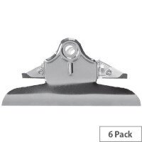 Q-Connect Board Clip 152mm Silver (Pack of 6) KF05596 - Durable Metal Clips for Paper Organisation