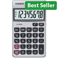 Casio Pocket Calculator, 8-Digit, SL-300V-S-GH - Compact & Lightweight Calculator for Everyday Use
