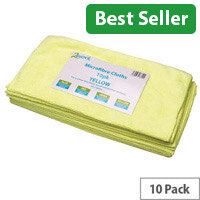 Yellow Microfibre Cleaning Cloths Pack of 10