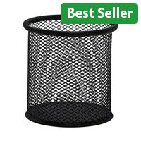 Q-Connect Mesh Pen Pot - Black - 86x86x105mm KF00864