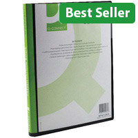 Q-Connect Presentation Display Book, 20-Pocket, Black - Ideal for Organising and Displaying Documents
