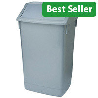 Addis 60 Litre Flip Top Waste Bin Metallic Grey Finish