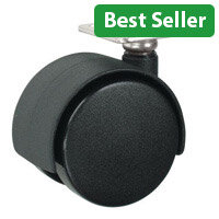 Twinwheel Furniture Castors, Plate Fixing Twin Wheel Swivel Load Capacity 50kg