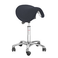 Dalton Easymek Seat Saddle Stool With Easy Clean Black 3D Runner, 100% Recyclable Polyester Seat Upholstery H600 - 790mm Aluminum Frame