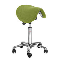 Dalton Easymek Seat Saddle Stool With Easy Clean Green 3D Runner Seat Recyclable Polyester Seat Upholstery H600 - 790mm Aluminum Frame