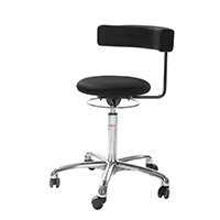 Saturn Ergonomic Stool With 360° Swivel Back-Arm Rest Black H540 - 730mm 3D Runner Fabric Aluminum Base