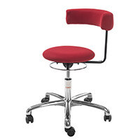 Saturn Ergonomic Stool With 360° Swivel Back-Arm Rest Red H540 - 730mm 3D Runner Fabric Aluminum Base