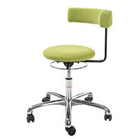 Saturn Ergonomic Stool With 360° Swivel Back-Arm Rest Green H540 - 730mm 3D Runner Fabric Aluminum Frame 