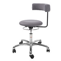 Saturn Ergonomic Stool With 360° Swivel Back-Arm Rest Grey H540 - 730mm 3D Runner Fabric Aluminum Base