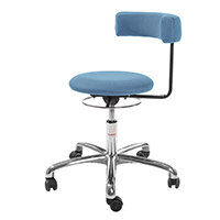 Saturn Ergonomic Stool With 360° Swivel Back-Arm Rest Light Blue H540 - 730mm 3D Runner Fabric Aluminum Base