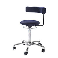 Saturn Ergonomic Stool With 360° Swivel Back-Arm Rest Blue H540 - 730mm 3D Runner Fabric Aluminum Base