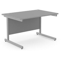 Office Desk Rectangular Silver Cantilever Legs W1200xD800xH725mm Grey Ashford