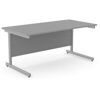Office Desk Rectangular Silver Cantilever Legs W1600xD800xH725mm Grey Ashford