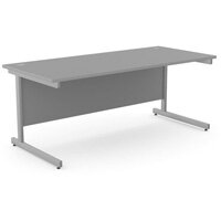Office Desk Rectangular Silver Cantilever Legs W1800xD800xH725mm Grey Ashford