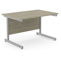 Office Desk Rectangular Silver Cantilever Legs W1200xD800xH725mm Arctic Oak Ashford