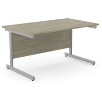 Office Desk Rectangular Silver Cantilever Legs W1400xD800xH725mm Arctic Oak Ashford
