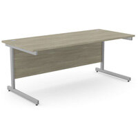 Office Desk Rectangular Silver Cantilever Legs W1800xD800xH725mm Arctic Oak Ashford