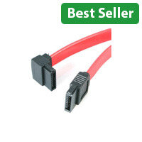 StarTech 30 cm SATA to Left‑Angle SATA Cable - Compact Red SATA III 6Gbps Lead