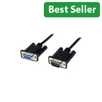 StarTech 2m Black DB9 RS232 Serial Null Modem Cable F/M 1 x DB-9 Male Serial 1 x DB-9 Female Serial Black