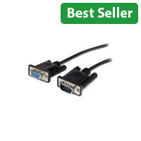 StarTech 2m Black Straight Through DB9 RS232 Serial Cable M/F 1 x DB-9 Male Serial 1 x DB-9 Female Serial Extension Cable Black