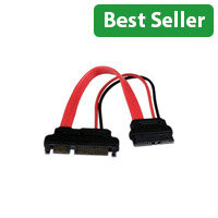 StarTech 6in Slimline SATA to SATA Adapter with Power F/M 1 x SATA 1 x SATA Red