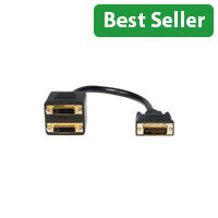 StarTech 1 ft DVI-D to 2x DVI-D Dual Link Digital Video Splitter Cable M/F Black