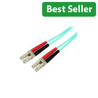 STARTECH 1m Fiber Optic Cable 10 Gb Aqua Multimode Duplex 50/125 LSZH LC/LC OM3 LC to LC Fiber Patch Cable