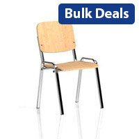 ISO Stacking Chair Beech Chrome Frame