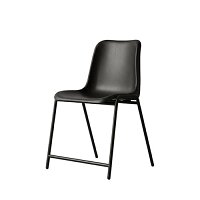 Maxi Stacking Chair Black Poly and Black Frame