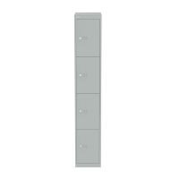 Bisley 4 Door Steel Locker Silver W305xD305xH1802mm 5 Year Warranty