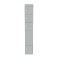 Bisley 6 Door Steel Locker Silver W305xD457xH1802mm 5 Year Warranty