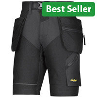 Snickers FlexiWork Shorts With Holster Pockets Waist 33 Inches Size 48 Black WW1