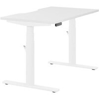 LEAP Electric Dual Motor Height Adjustable Rectangular Sit Stand Desk Dual Purpose Reversible Scallop Top W1200xD700xH620-1270mm White Top White Frame 10 Year Warranty