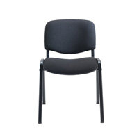 Multi-Purpose Stacking Chair – Charcoal Fabric & Black Metal Frame