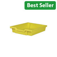 Yellow Shallow Tray - A4 Size, 75mm Deep - Durable Polypropylene Storage Solution