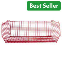 Red Wire Mesh Storage Container - 980×460×350 mm, Static - 80 kg Capacity