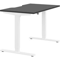 Zoom Electric Dual Motor Height Adjustable Sit Stand Office Desk Dual Purpose Reversible Scallop Top W1200xD700xH685-1185mm Graphite Top White Frame 10 Year Warranty