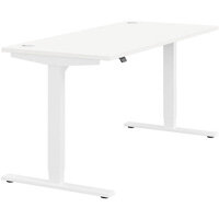 Zoom Electric Dual Motor Height Adjustable Sit Stand Office Desk Portal Top W1600xD700xH685-1185mm White Top White Frame 10 Year Warranty