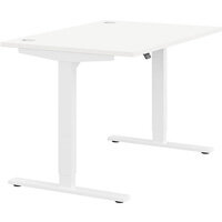 Zoom Electric Dual Motor Height Adjustable Sit Stand Office Desk Portal Top W1200xD800xH685-1185mm White Top White Frame 10 Year Warranty