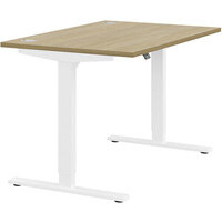 Zoom Electric Dual Motor Height Adjustable Sit Stand Office Desk Portal Top W1200xD800xH685-1185mm Urban oak Top White Frame 10 Year Warranty