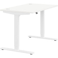 Zoom Electric Dual Motor Height Adjustable Sit Stand Office Desk Portal Top W1200xD700xH685-1185mm White Top White Frame 10 Year Warranty