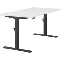 LEAP Electric Dual Motor Height Adjustable Rectangular Sit Stand Desk Portal Top W1600xD800xH620-1270mm White Top Black Frame 10 Year Warranty