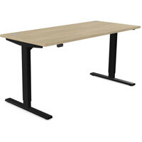 Zoom Electric Dual Motor Height Adjustable Sit Stand Office Desk Portal Top W1600xD700xH685-1185mm Urban oak Top Black Frame 10 Year Warranty