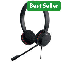 Jabra Evolve 20 MS Stereo Headset - USB Type-A - Comfortable Binaural Design - 95cm Cable - Black 4999-823-109
